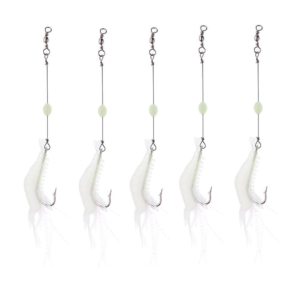5pcs Garnelenfischen Köder Leuchtende Garnelen Köder Salzwasser Köder Leuchtende Farbe