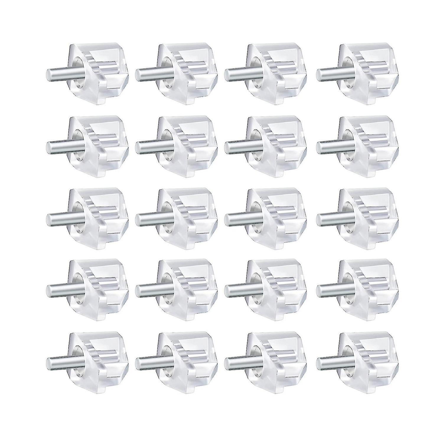 Naievear 20pcs 3/5mm Compact Support Nails Built in Fixed Plastic Shelf Support Pegs For Kitchen