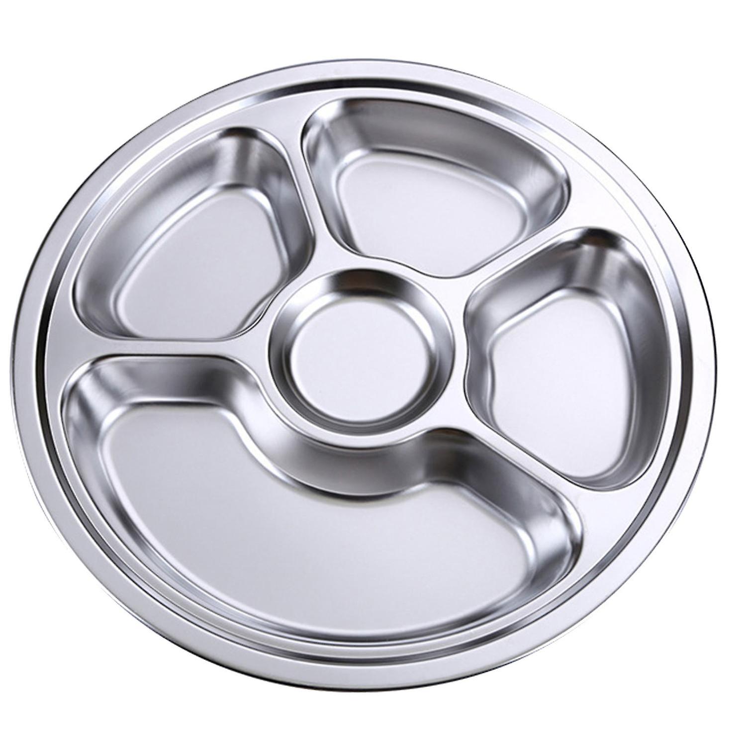 ZHOUBA Dinner Plate Reusable Dishwasher Safe Dinnerware 2/3/4/5/6 Grids Round Rectangle Serving Tray