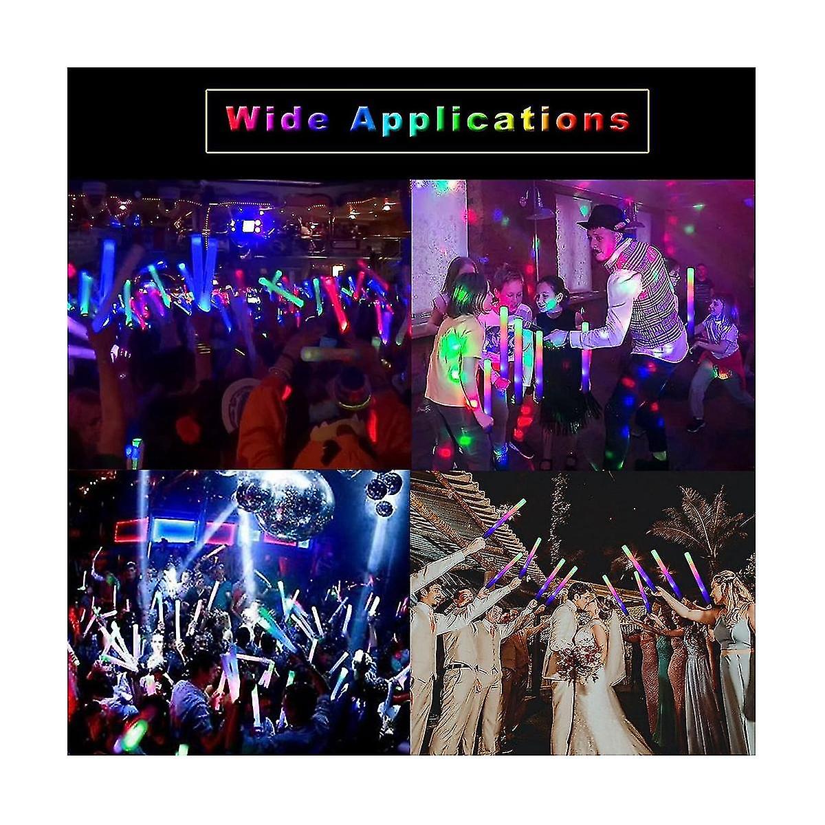 Glow Sticks Bulk, Led Foam Sticks With 3 Modes Colorful Flashing, Glow In The Dark Party Supplies F