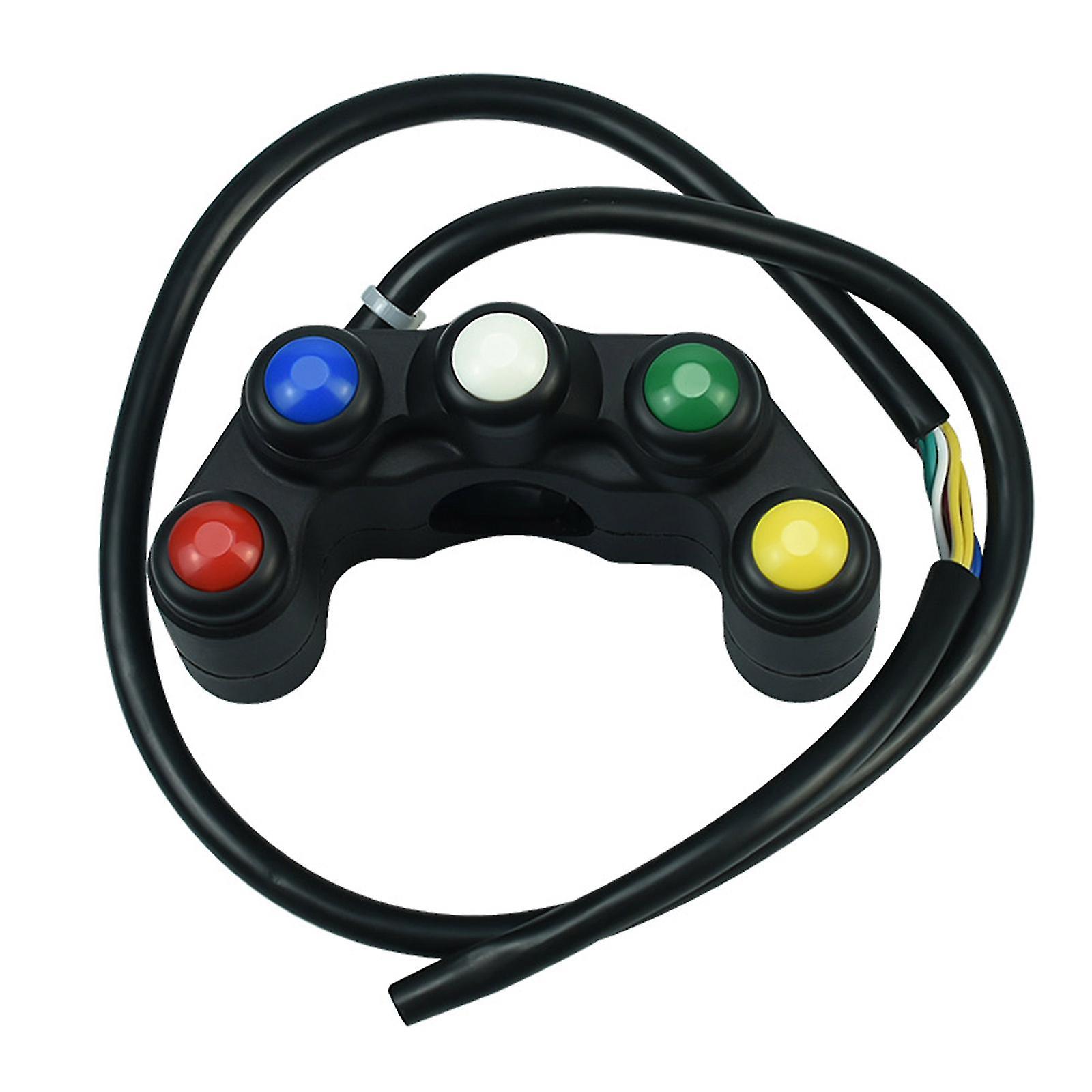 Motorcycle Turn Signal Switch 5 In 1 For Head Light Switch Horn Turn Signal