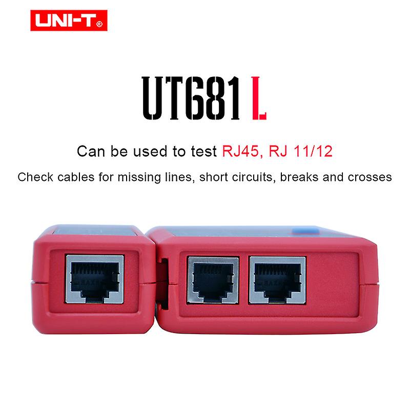 Uni-t Handheld Cable Tester For Ethernet/telephone/bnc/hdmi Conducting,short-circuit,crossed Or Open-circuit Test Led Display