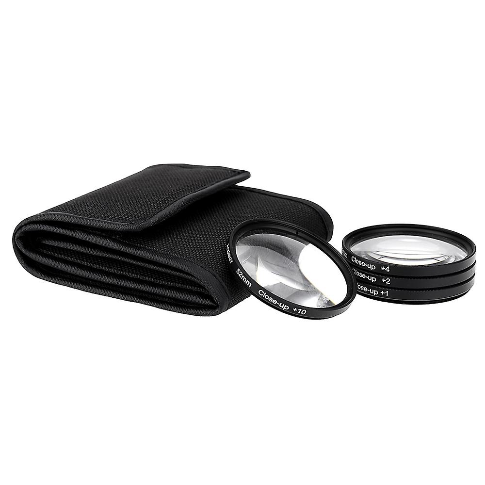 52mm Macro Close-up Filter Set +1 +2 +4 +10 With Pouch