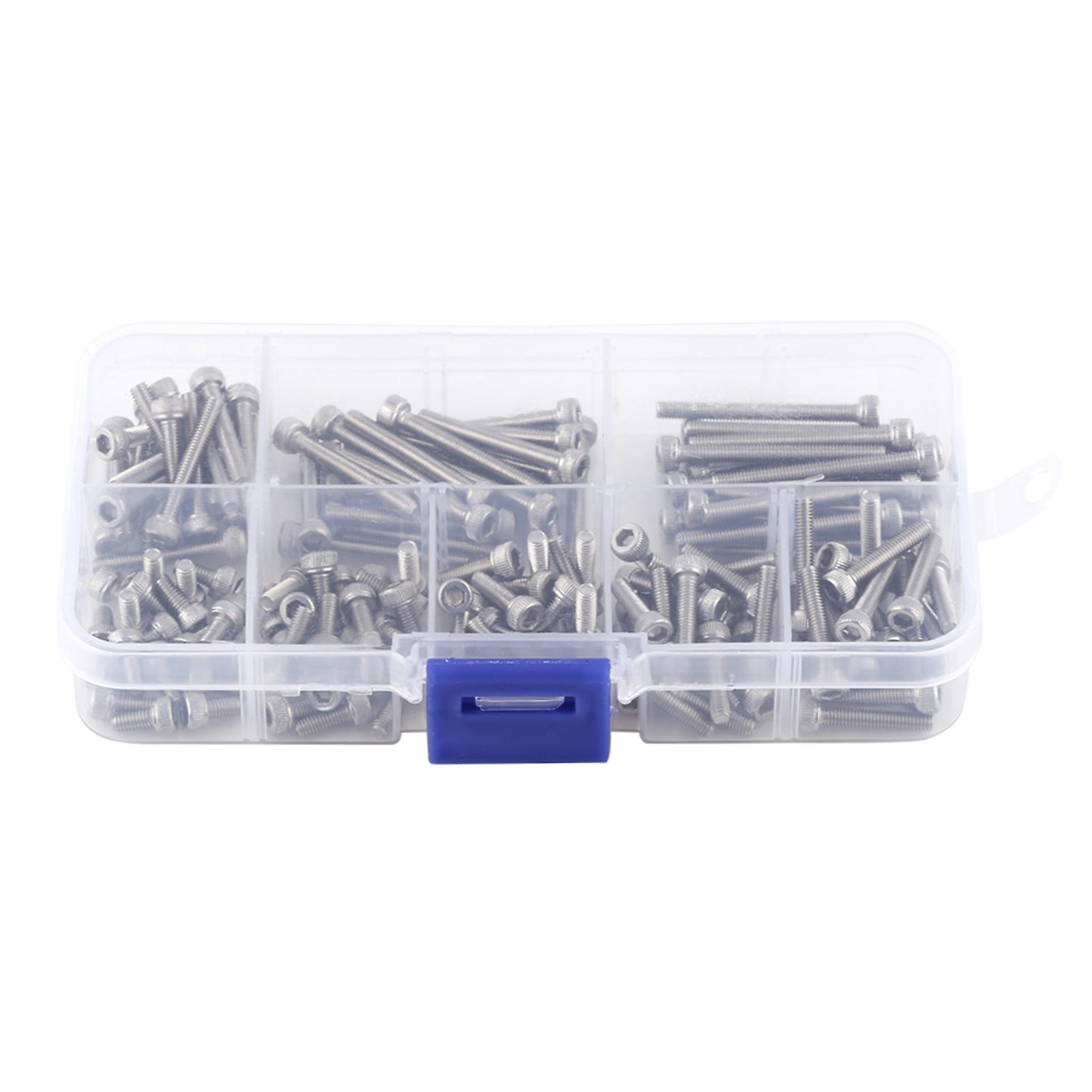 160pcs M3 SS304 Stainless Steel Hex Socket Head Cap Screws Metric Thread