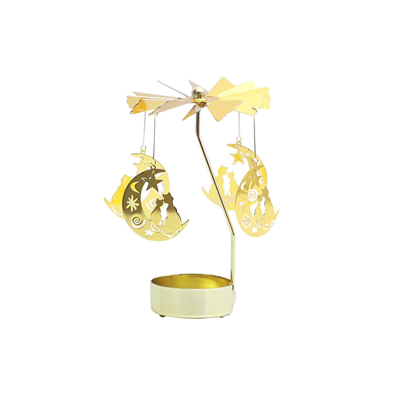 Romantic Rotating Candle Holder Stand Tealight Candlestick Butterfly
