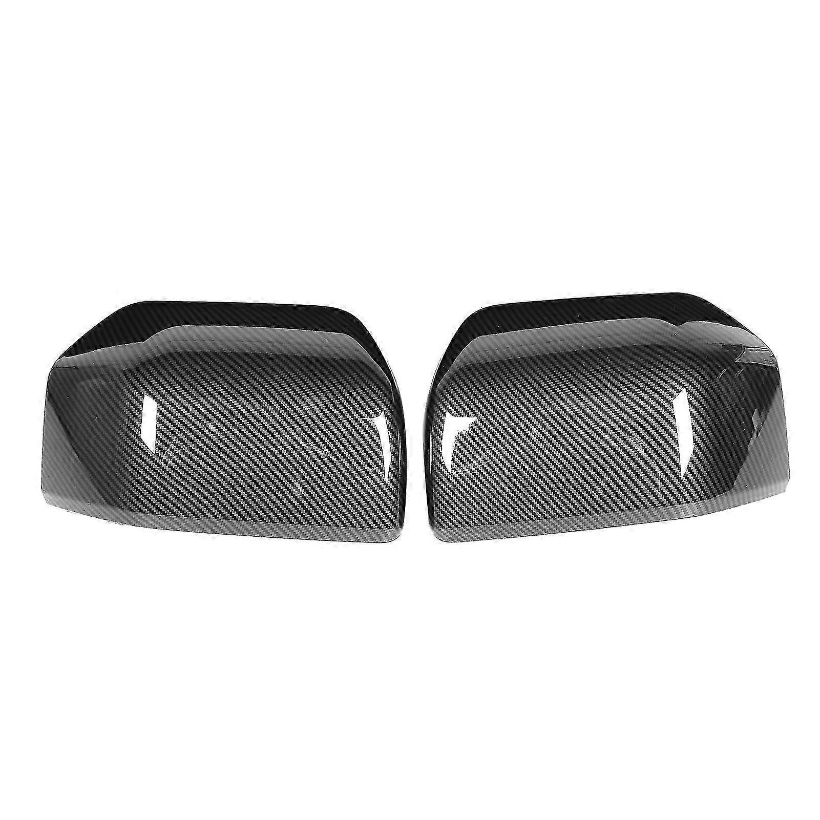 Rearview Wing Mirror Cover Trim Frame Decorative Bezel Fit for Ford F150 2015‑2020Carbon Fiber Grain