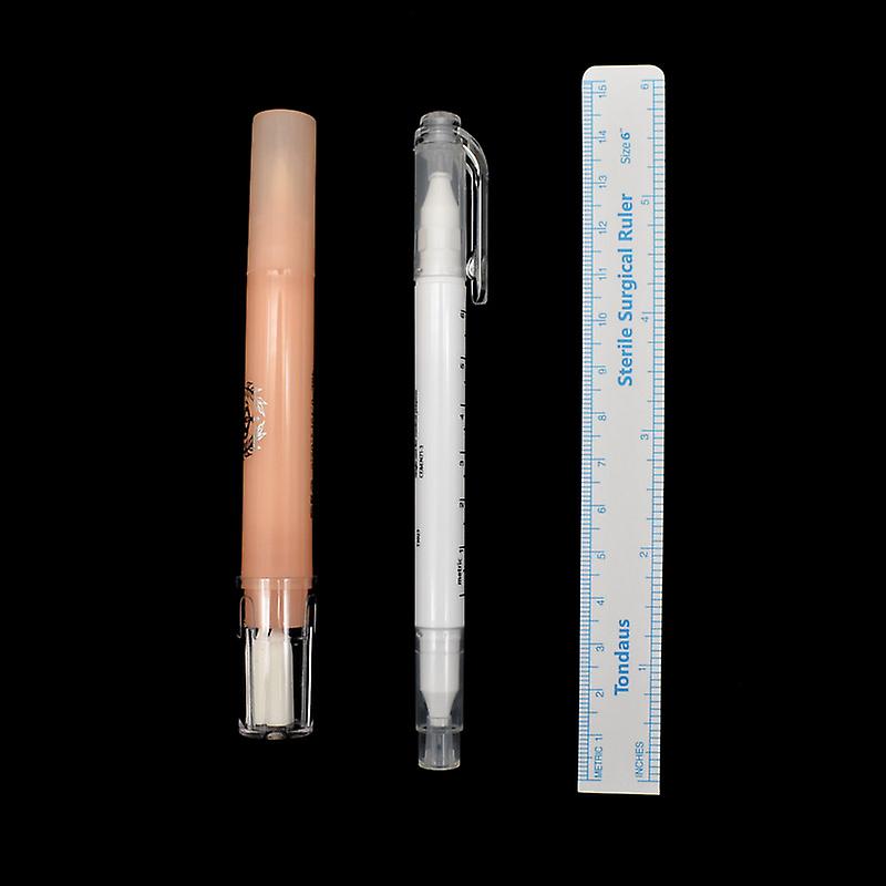 3Pcs Eyebrow Tattoo Marking Pen Pencil Ruler Permanent Makeup Microblading Tool