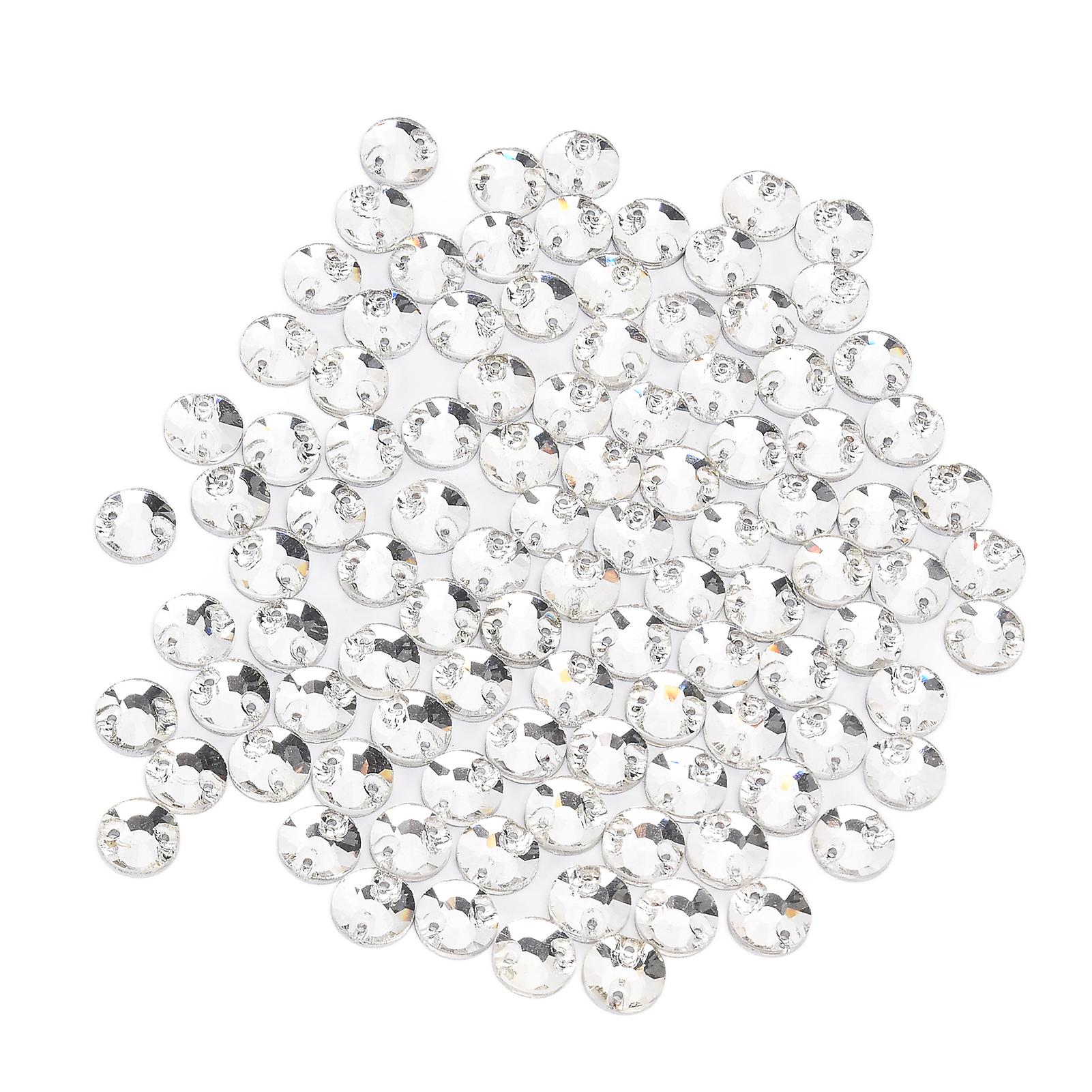 100Pcs Flatback Rhinestones Double Hole Design Easy Operate