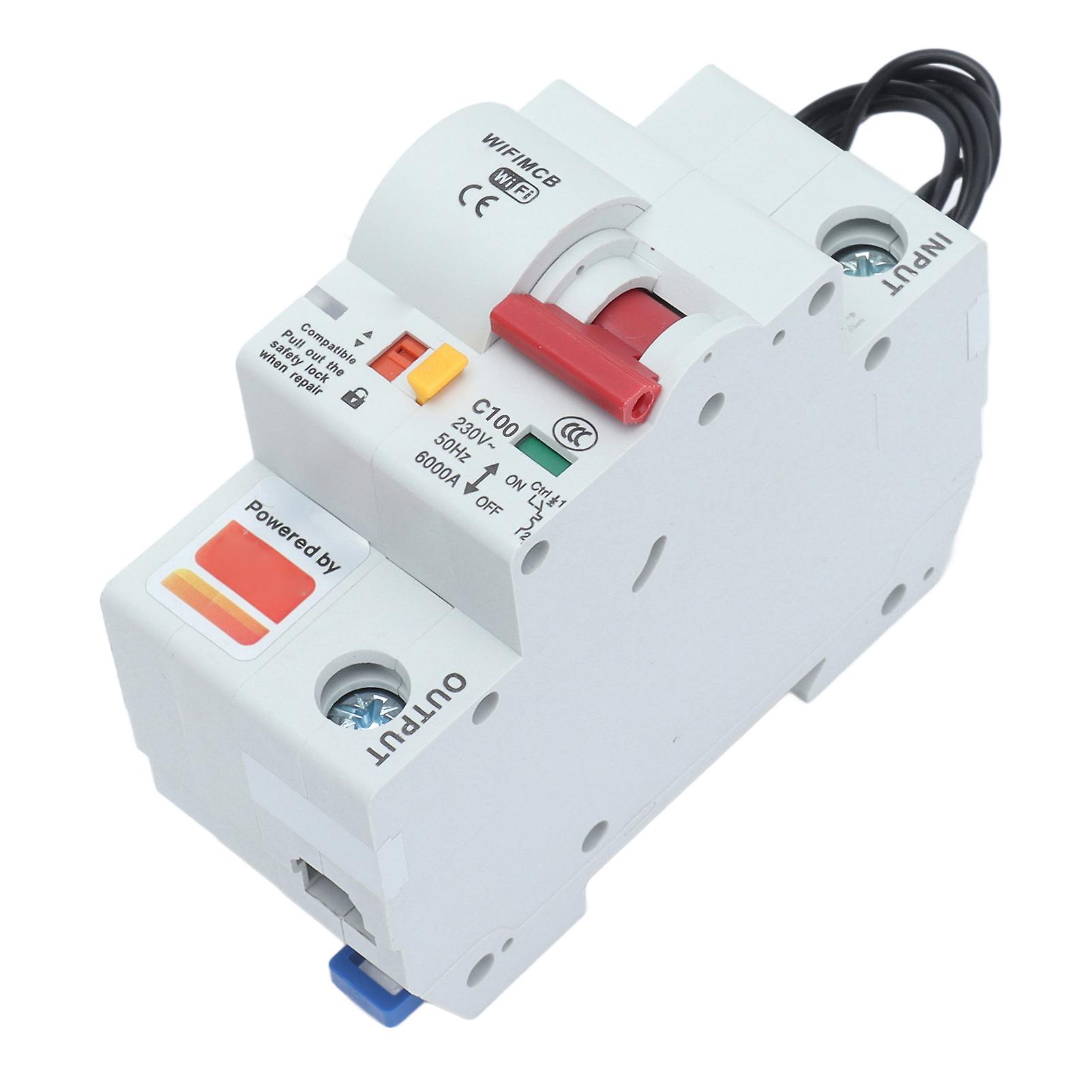 WiFi Smart 1P Circuit Breaker 6kA Flame Retardant Shell IP20