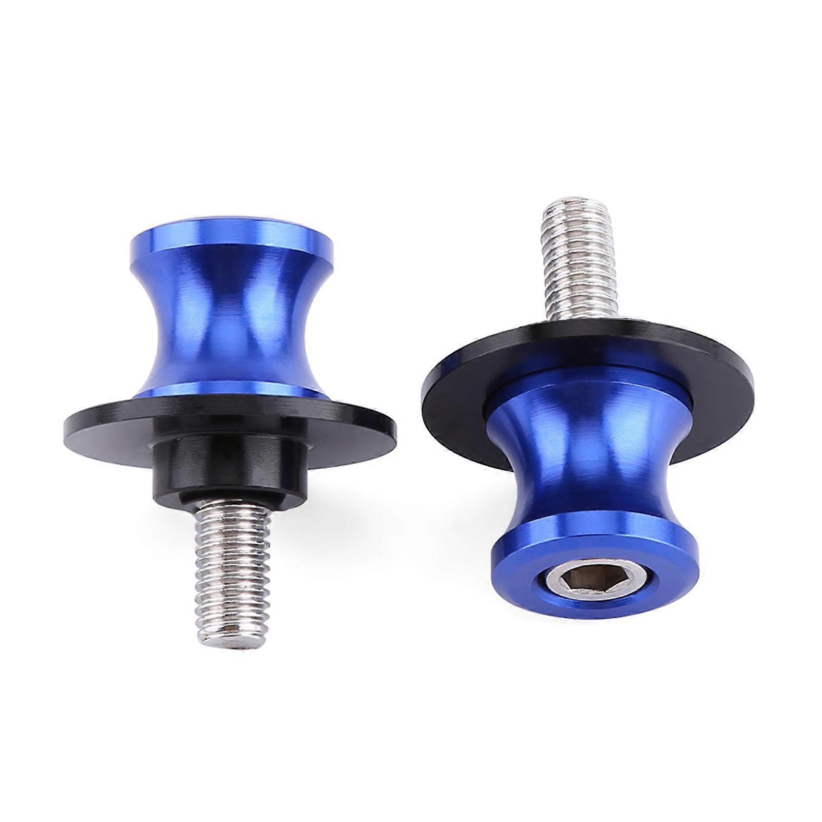 Rear stand spools for motorcycle swingarm CNC bobbins 6mm blue