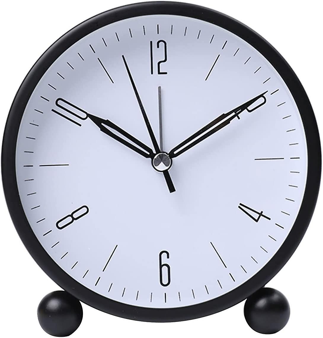 Clock Desk Luminous Small Alarm Students Use Mute Desktop Decoration Children's Desktop to Get Up at Home (Color : black)