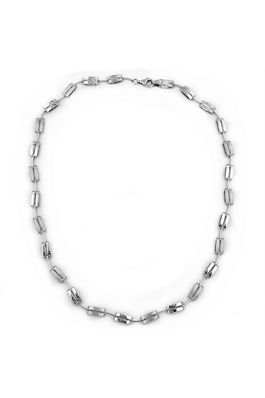 Necklace Rectangles Matte Finished/ Polished Silver 925 43cm - Gl133004-43