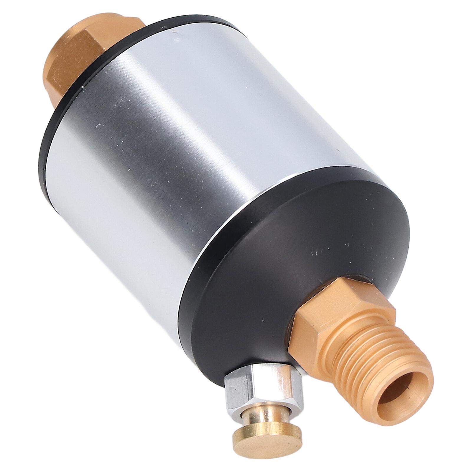 Mini in Line Air Filter, Aluminum Oil Water Separator for Pneumatic Tools 1/4in NPT Inlet Outlet