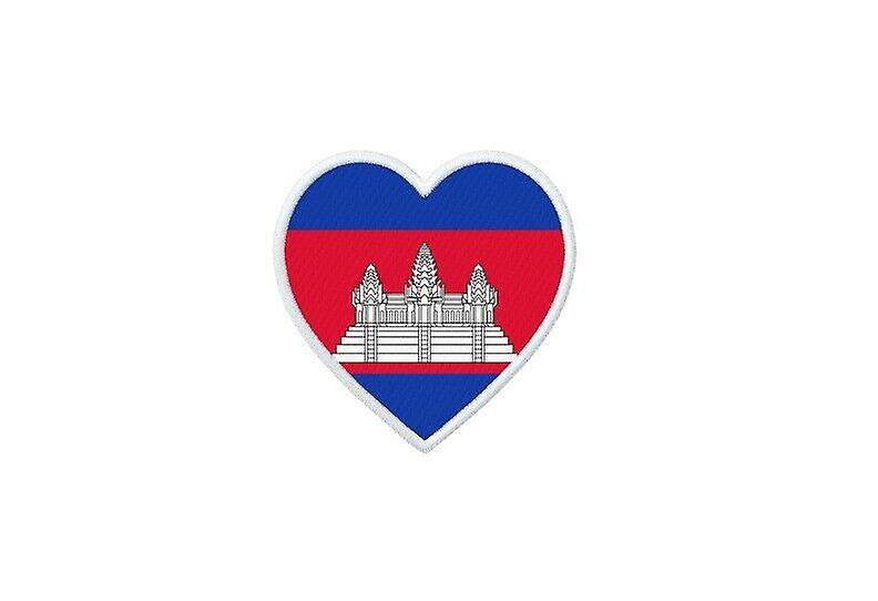 Patch badge ecusson prints thermocollant heart flag KH cambodia