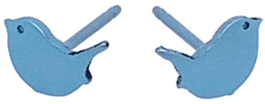 Ti2 Titanium Wren 7mm Stud Earrings - Light Blue