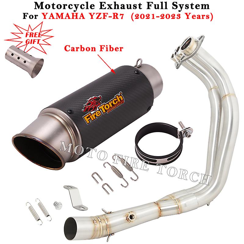 Für YAMAHA YZF-R7 R7 2021 2022 2023 Motorrad Auspuff Moto Escape System Geändert Schalldämpfer Front Mittleren Link Rohr Mit DB mörder