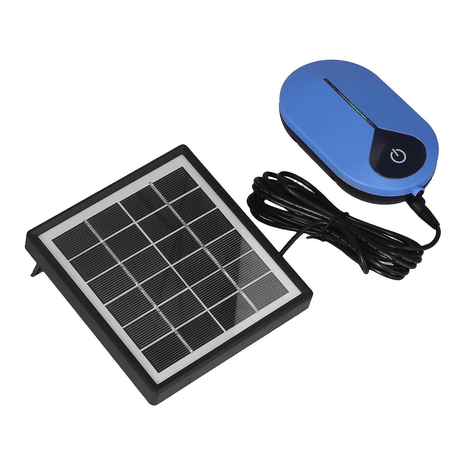 Solar Pond Pump 3600mAh Inbuilt Battery 3 Modes Adjustable Shock Resistant Waterproof Portable Air Pump