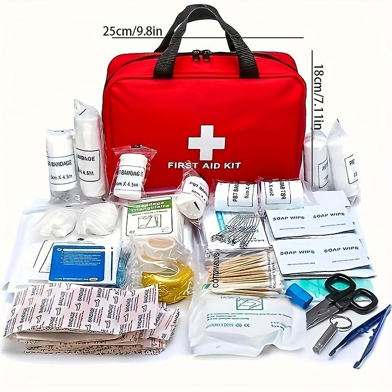 All-In-One 188Pc First Aid Kit: Your Go-To For Outdoor Adventures - Includes Scissors & Tweezers