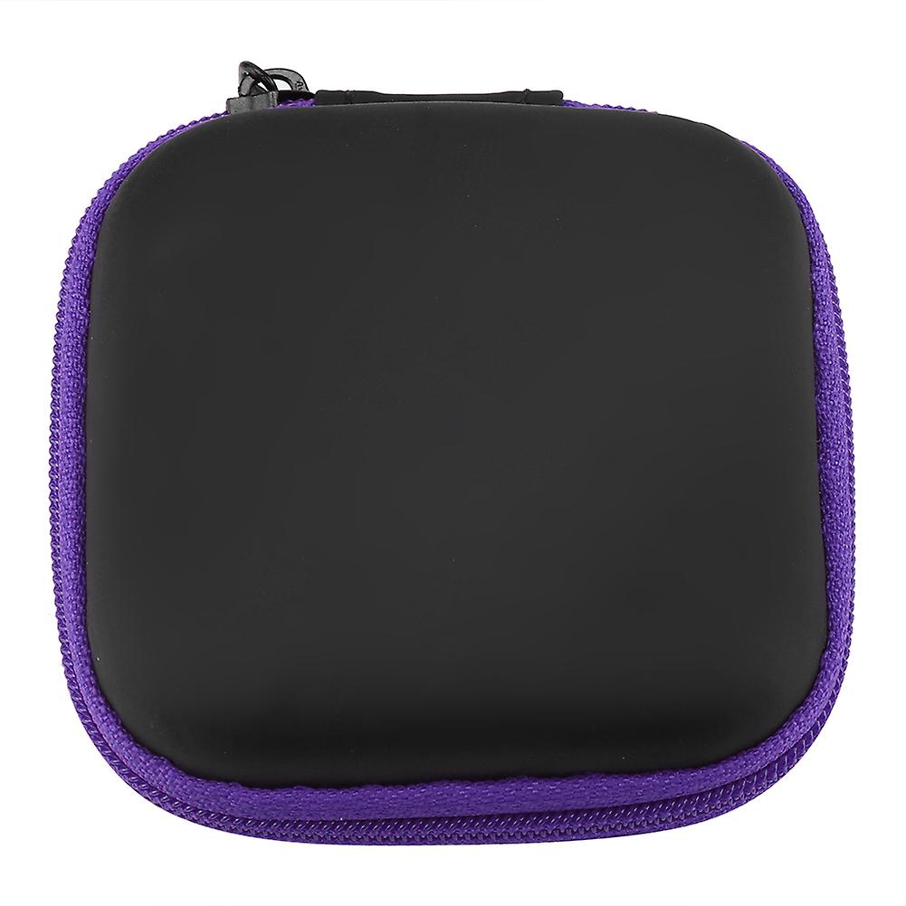 Portable Small Earphone Storage case Carry Pouch Bag Box (Purple)