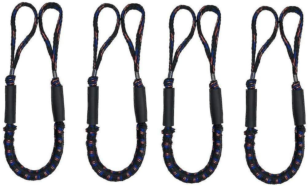 4pcs Bungee Dock Lines Mooring Ropes Of 4-5.5ft Boating Gifts For Men Boat Accessories Pontoon Acces