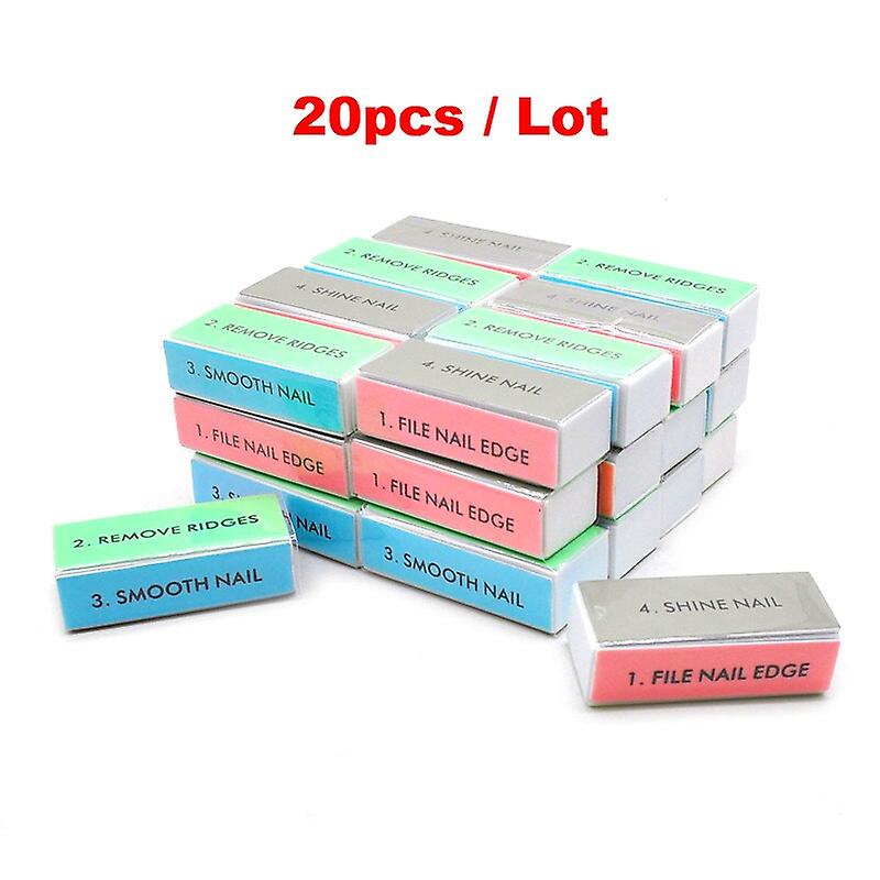 10 Or 20pcs Professional Nail Buffers Colorful 4 Way Nails File Polishing Block Sanding Manicure Art Sponge Tools