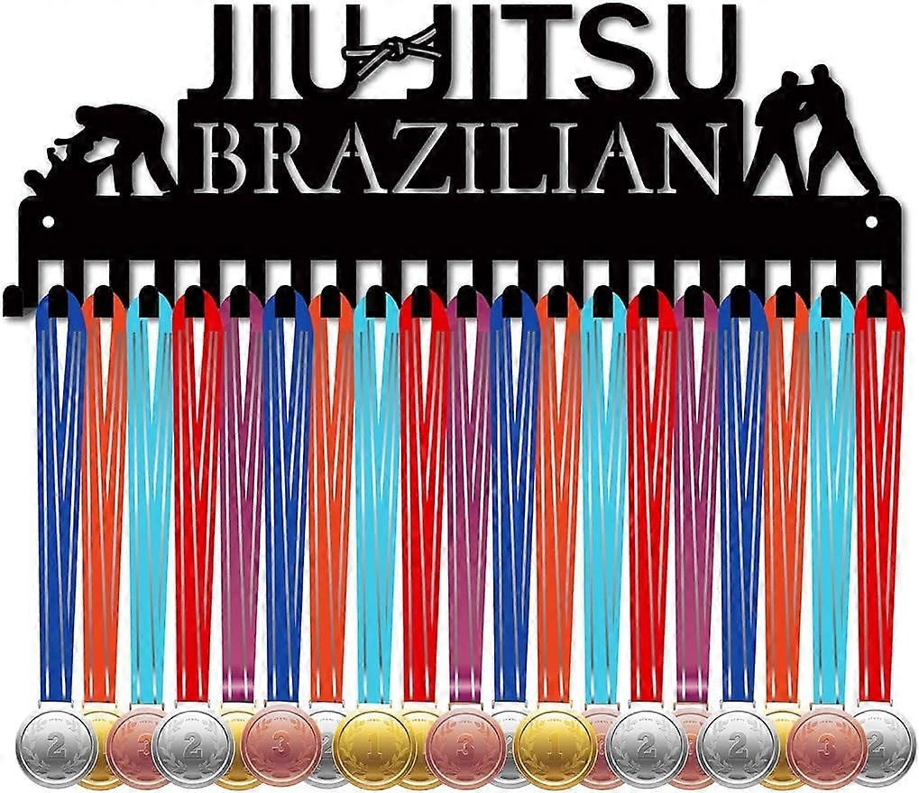 柔术巴西奖牌持有者比赛奖牌挂架展示架运动金属挂运动员奖铁壁挂装饰，带20个钩子，适用于Rac
