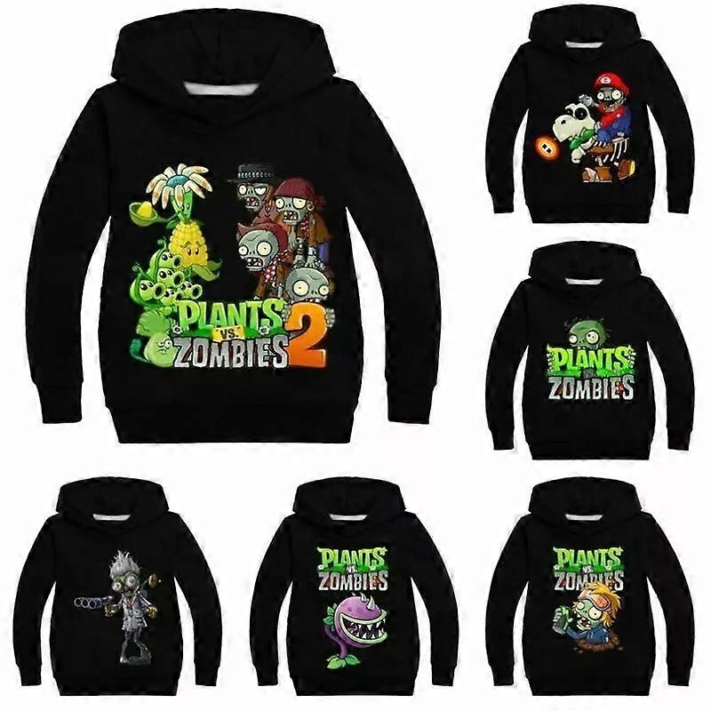 PVZ Barn Hettegenser Planter VS Zombies Spill Gutter Jenter Genser Genser T-skjorte Topper