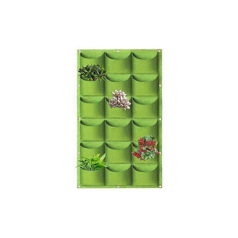 Planting Bag 1.0m 0.5m, Green Hanging Planting Grow Bags, 18 Hanging Pockets for Vertical Wall Planter, Grow Bag for Indoor Outdoor Gardening, Plant