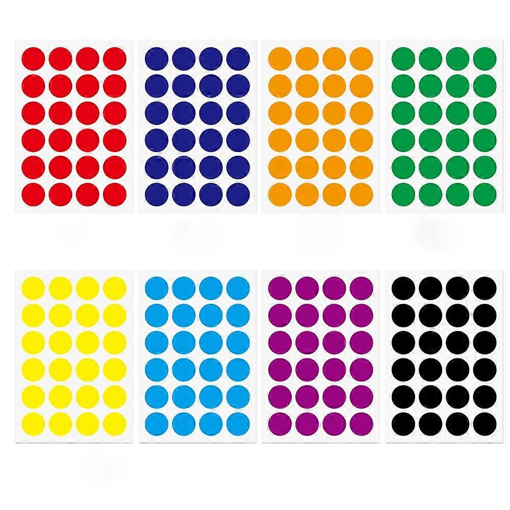 8 Colors - Geometric Shapes Stickers (Circle) -