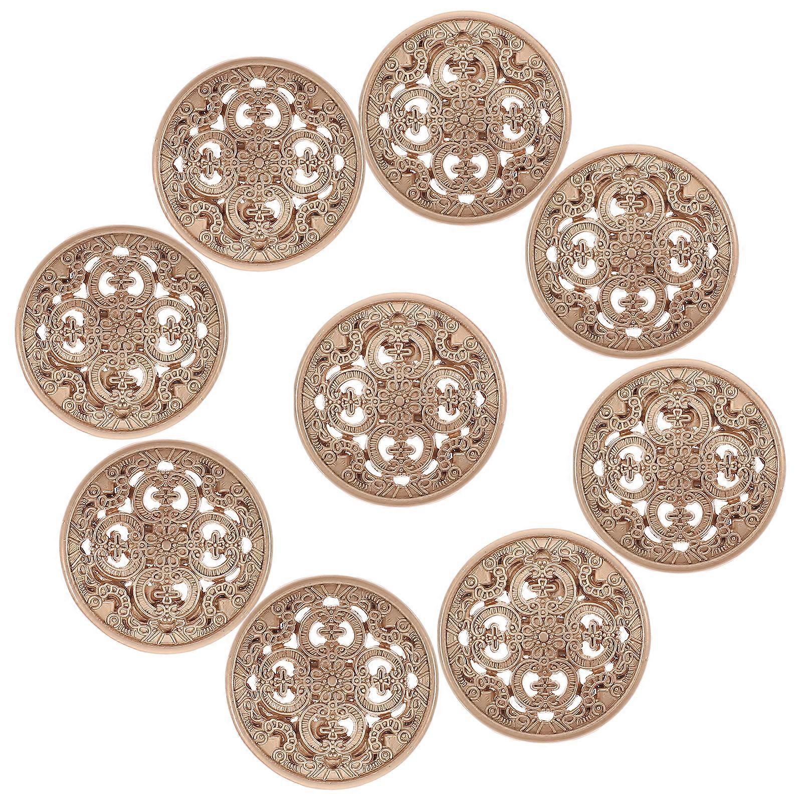 30pcs 18mm Stylish Metal Buckle Hollow-out Button Handcraft Tools Down Button DIY Sewing Buttons for Decor Use (Golden)