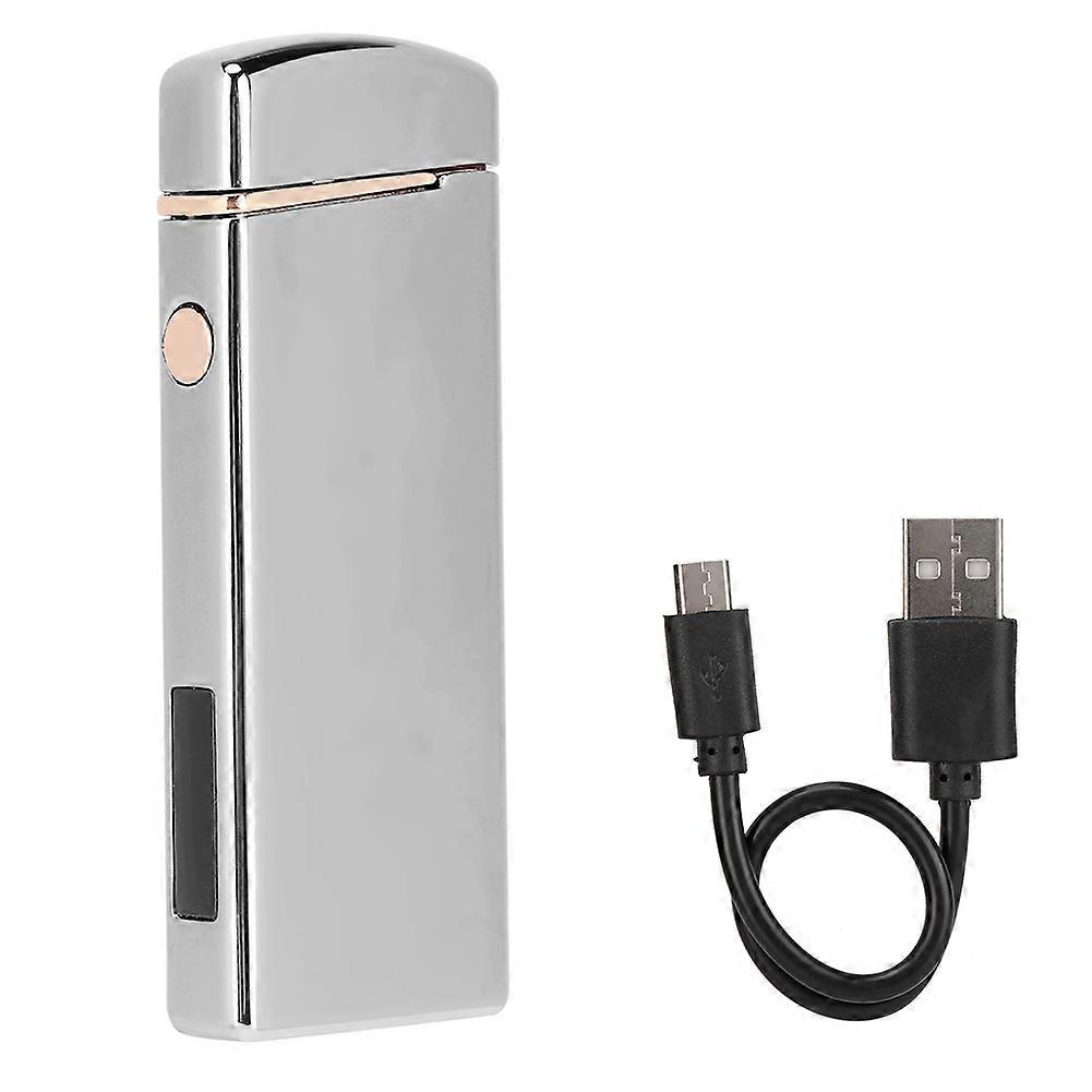 Acendedor de cigarros USB da bobina do visor do poder, isqueiro do cigarro, isqueiro USB elétrico (Sliver)
