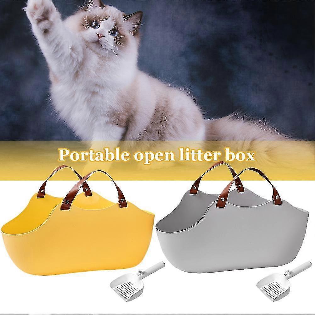 Portable Open Litter Box Large Capacity Cat Litter Container Pet Litter Pan