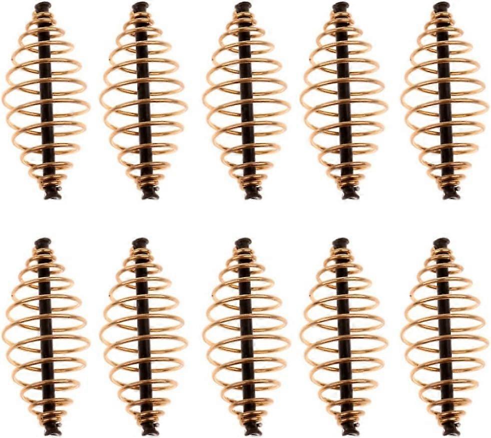 Inline Method Flat Feeder Carp Fishing Bait Holder Spring Swim Feeder 10pcs Size - L
