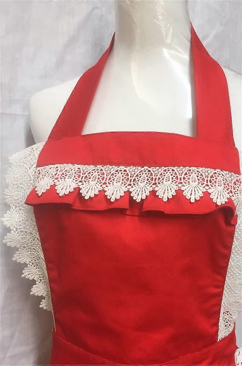 Grembiule Da Cucina Con Tasche - Donna Taglia Unica Stampa Fragola Rosso - Foto 4