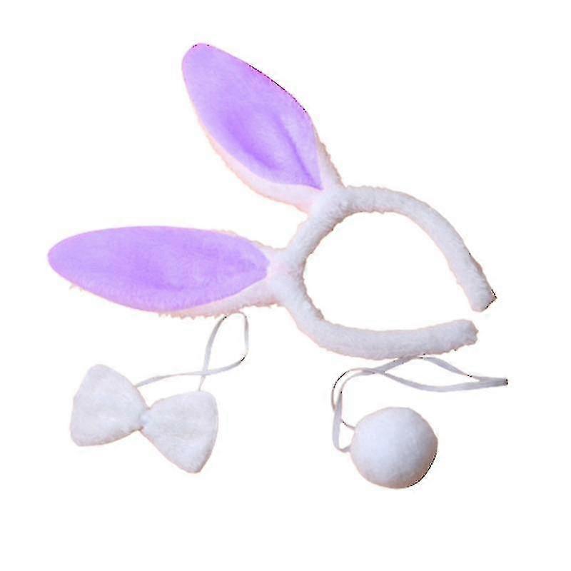 Headband Rabbit Ears Headband Bow Tie Tail Plush Tail Set Easter   Accessory