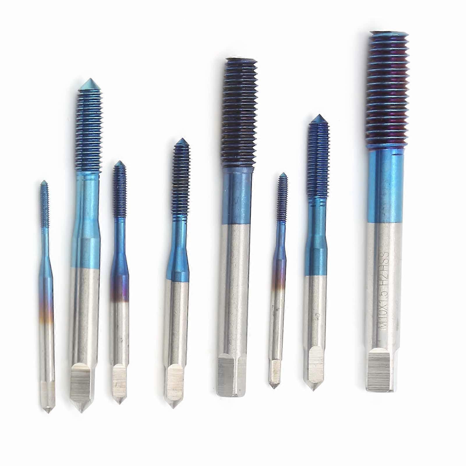 8 قطع آلة الصنبور الأزرق متري برغي الخيط لقم الثقب M2 M2.5 M3 M4 M5 M6 M8 M10