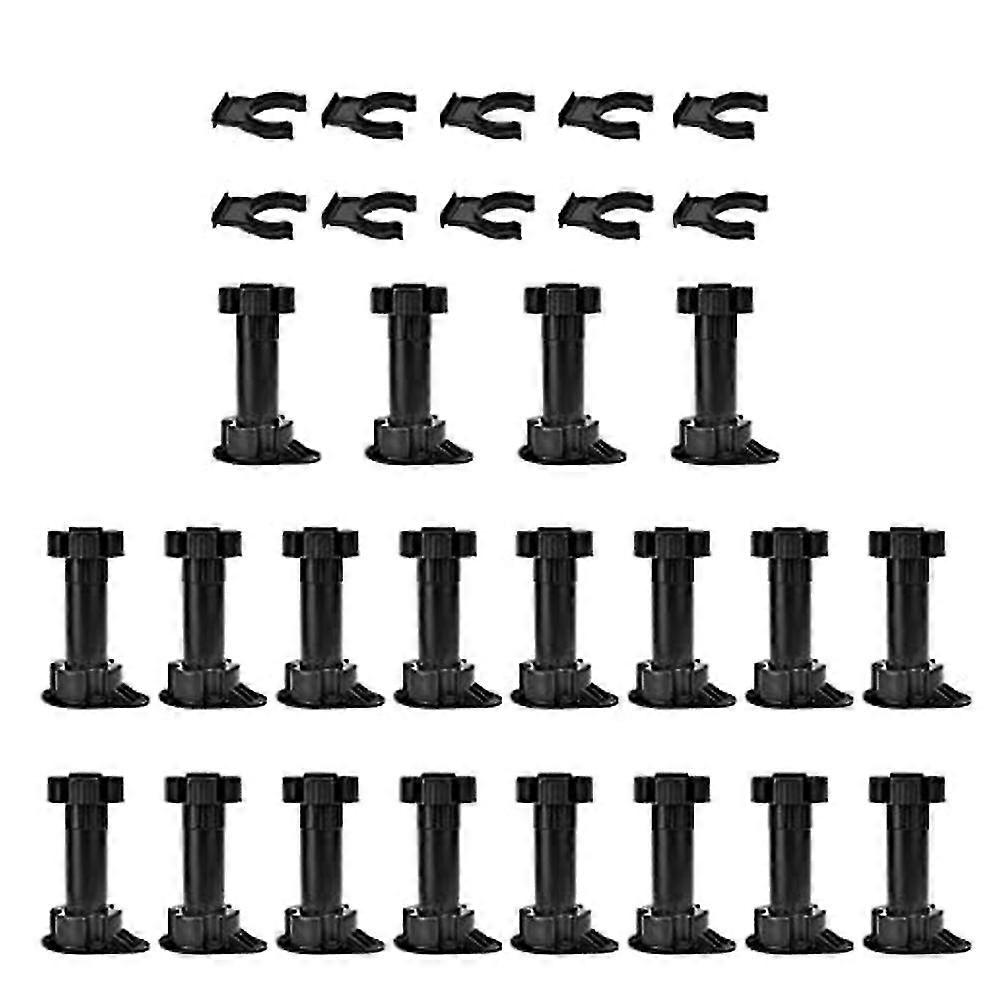 20Pcs 가구 피트 조절 찬장 발 다리 유닛 캐비닛 다리 킥 보드 클립 주방 욕실 캐비닛