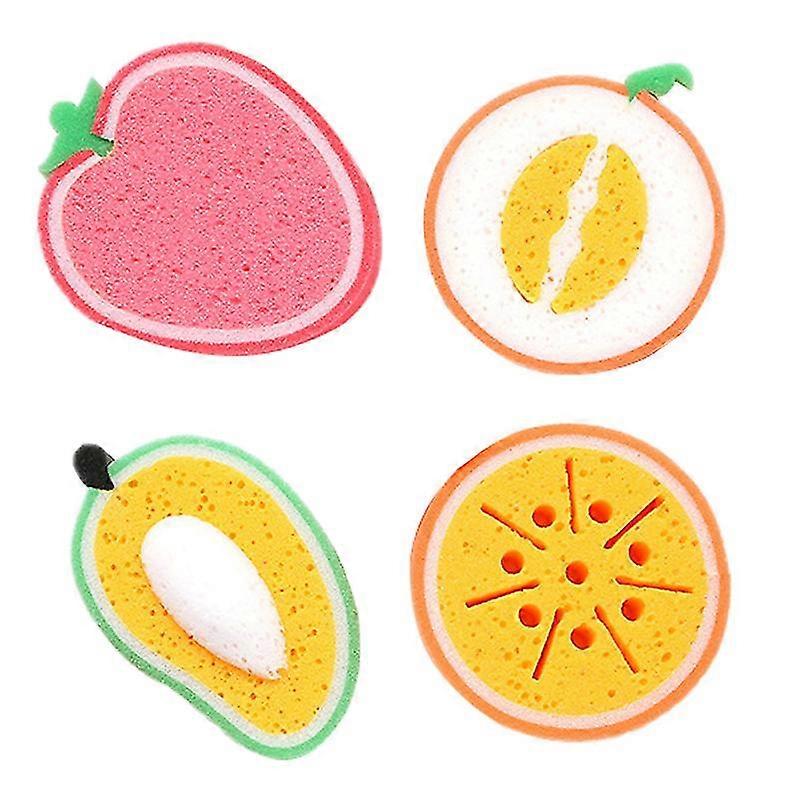 4pcs Fruit Shape Thicker Sponge Kitchen Cleaning Sponge Dish Washing Accessory