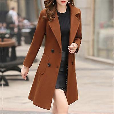 Jackets For Women 2024 Fashion Style Designer Winter Plus Size 4XL Long Slim Blends Double Breasted Very Warm Wool Coat Elegant