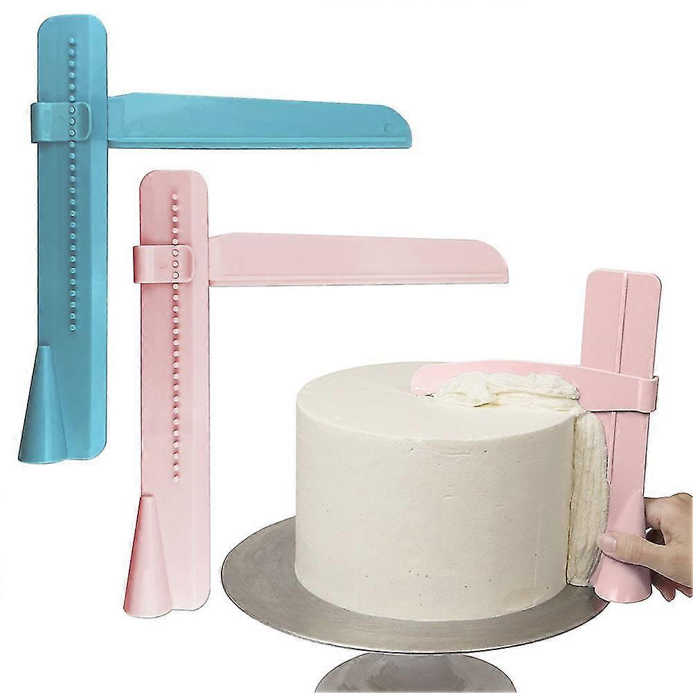 2-Pack Adjustable Cake Edge Scraper & Fondant Smoother - DIY Baking Tool for Decorating Cream, Chocolate, and Clay