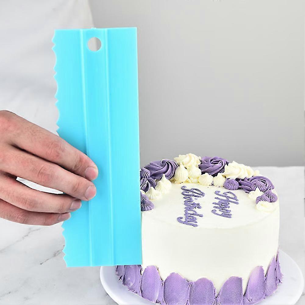 4pcs Pastry Edge Tool Plastic DIY Baking Mousse Decorating Comb Cake Scraper Set