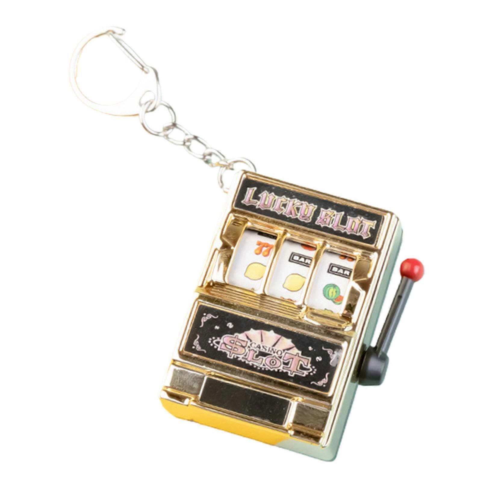 Mini Slot Machine Toy Keychain Creatives Interesting Keychain Works Great as Stress Reliever for Kids Adults