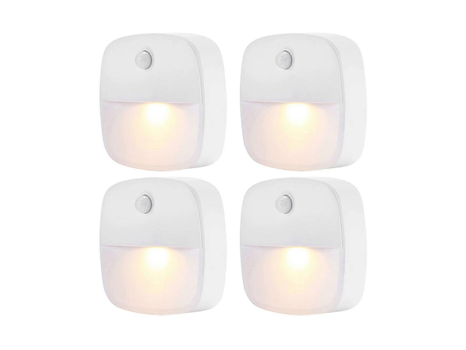 4PCS LED Motion Sensor Light Under Cabinet Light Wardrobe Stair Light Warm White