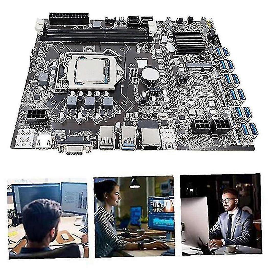 B75 12usb Eth Mboard+cpu+4pin To Sata Cable+sata Cable+s Cable+baffle+ Grea