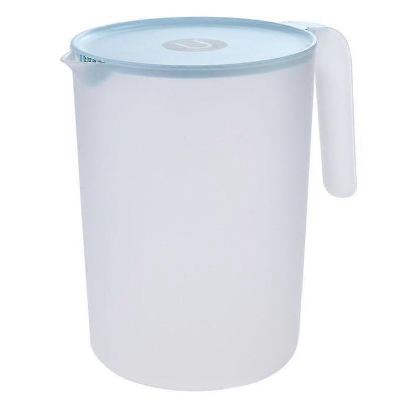 1pc 2000ml Plastic Beverage Kettle Heat Resistant Cold Water Jug Juice Pitcher With Handle(blue)