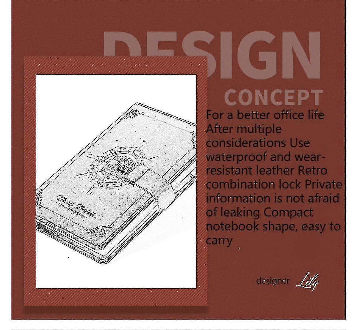 Shxx Saytay Lined Journal Notebook, Vintage Journal With Lock, Private Three-digit Password Diary Handbook Writing B6 Notebook, Pen Holder, Card Slots