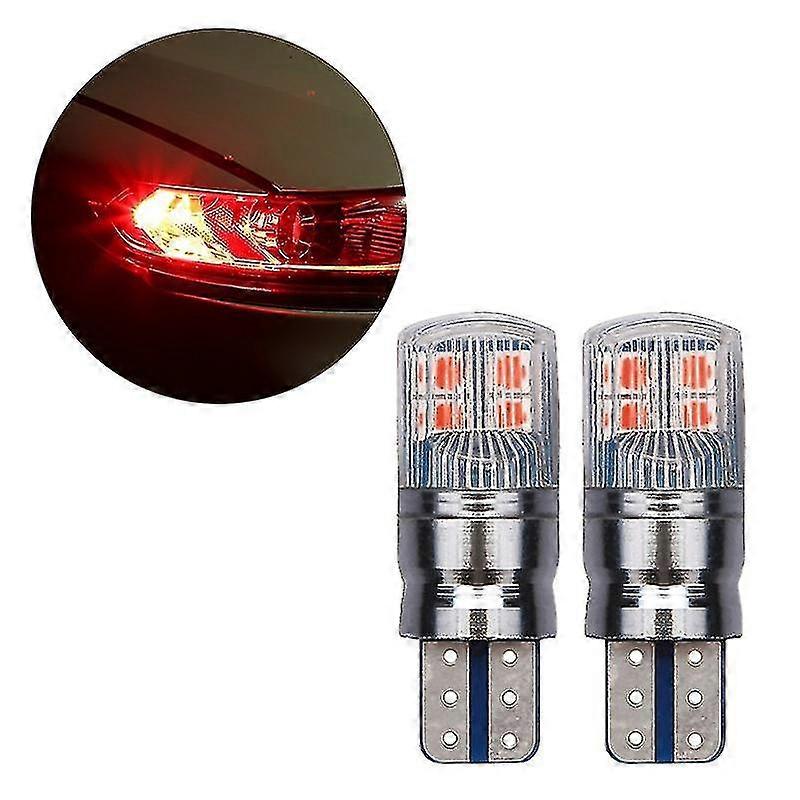 2pcs W5w 3030 Smd Canbus Car T10 Led Wedge Reverse Lamp Bulb For Clearance Light--red