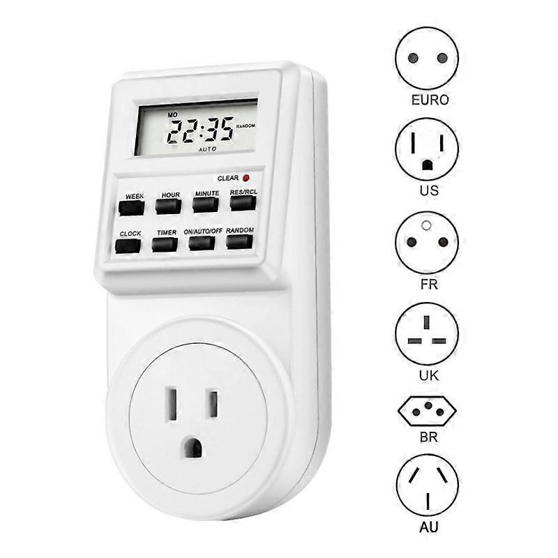 Electric Appliance Plug-in Programmable Digital Timer Socket PlugEU Plug)