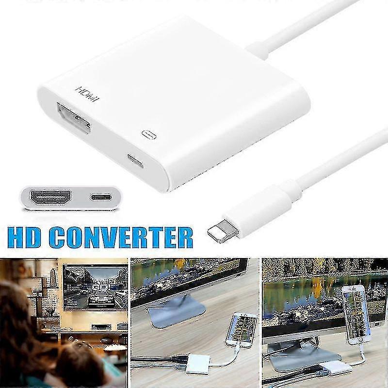 Lightning To Hdmi Digital Av Tv Cable Hd Adapter Compatible With Apple Iphone X 8 7 6 Plus Ipad