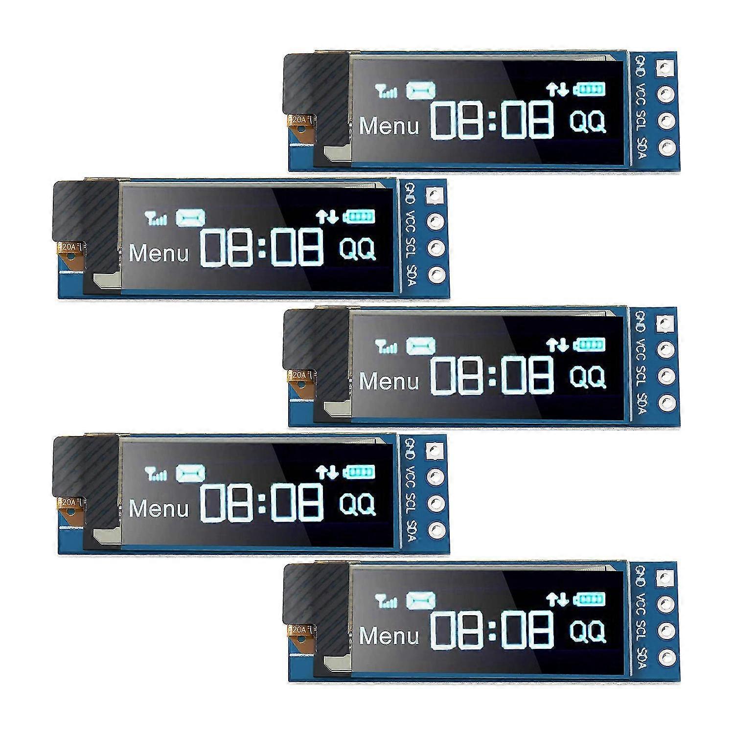 5 Pieces I2c Display Module 0.91 Inch I2c Oled Display Module I2c Oled Screen Driver Dc 3.3v-5v(blu